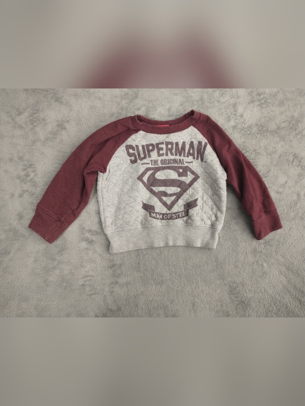 EUC Boys' Grey (RN# 119132) Quilted Superman Sweatshirt - Size 2T